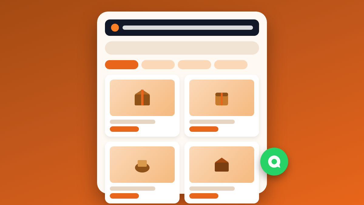 Vitrine de loja virtual com embalagem para loja virtual caprichada e botão de WhatsApp