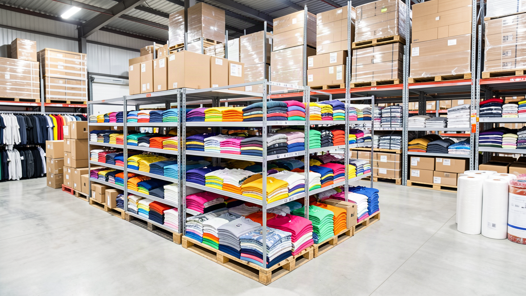 Fornecedor de roupas para loja virtual separando peças em arara para envio