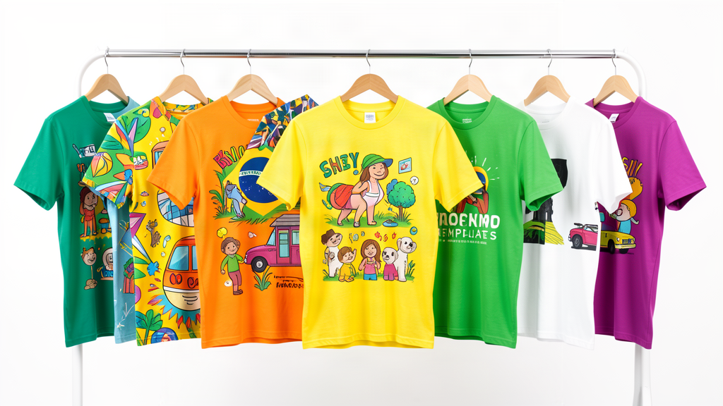 Loja virtual de camisetas personalizadas com estampas variadas em vitrine online