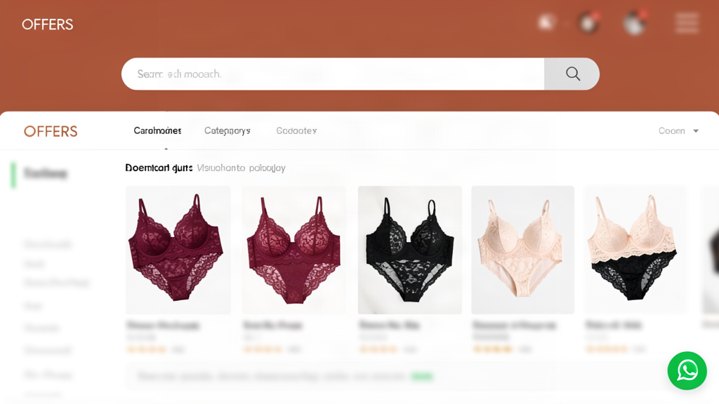 Vitrine de loja virtual de lingerie com catálogo organizado e atendimento no WhatsApp