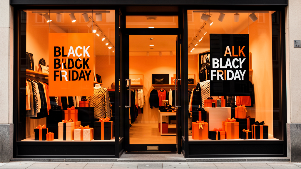 Vitrine black friday de loja virtual com banner de ofertas e produtos em destaque